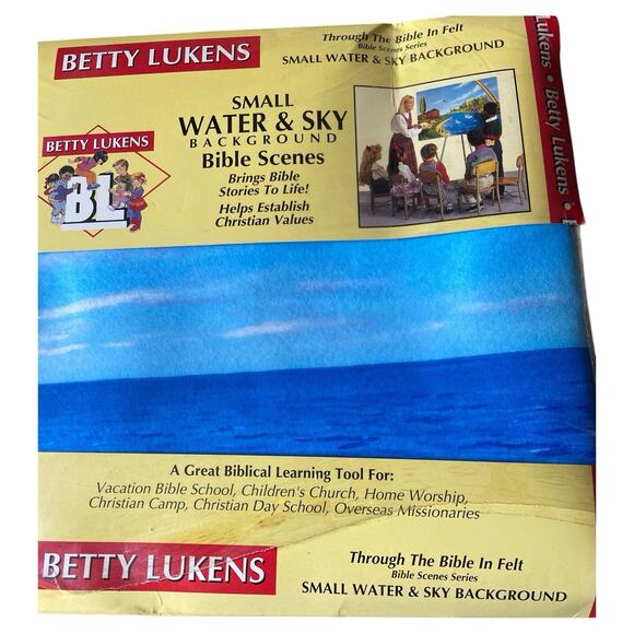 Betty Lukens Through The Bible In Felt Shoreline Overlay & Water Sky Background - Picture 8 of 10
